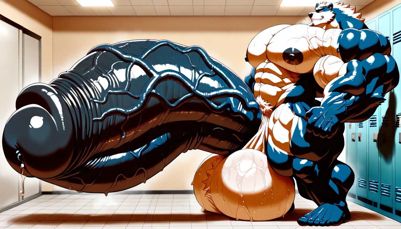 Hyper Macro Penis Wider Than Body, Impossible Gigantic Cock Size, Gigantic Penis Thicker And Longer Than His Own Body Furry AI Porn
