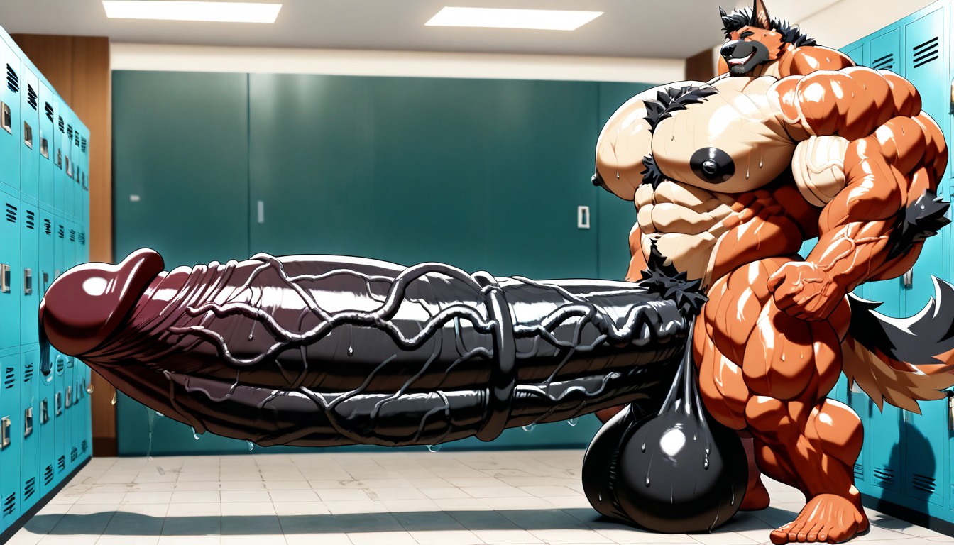 Macro Cock Much Bigger Than Body, Cock Bigger Than Body, Extreme Penis Girth Definition Furry AI Porn
