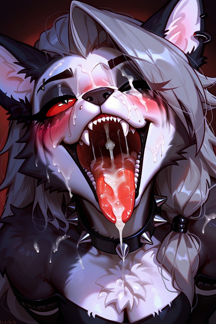 Fluffy, One Eye Closed, Solo Furry AI Porn