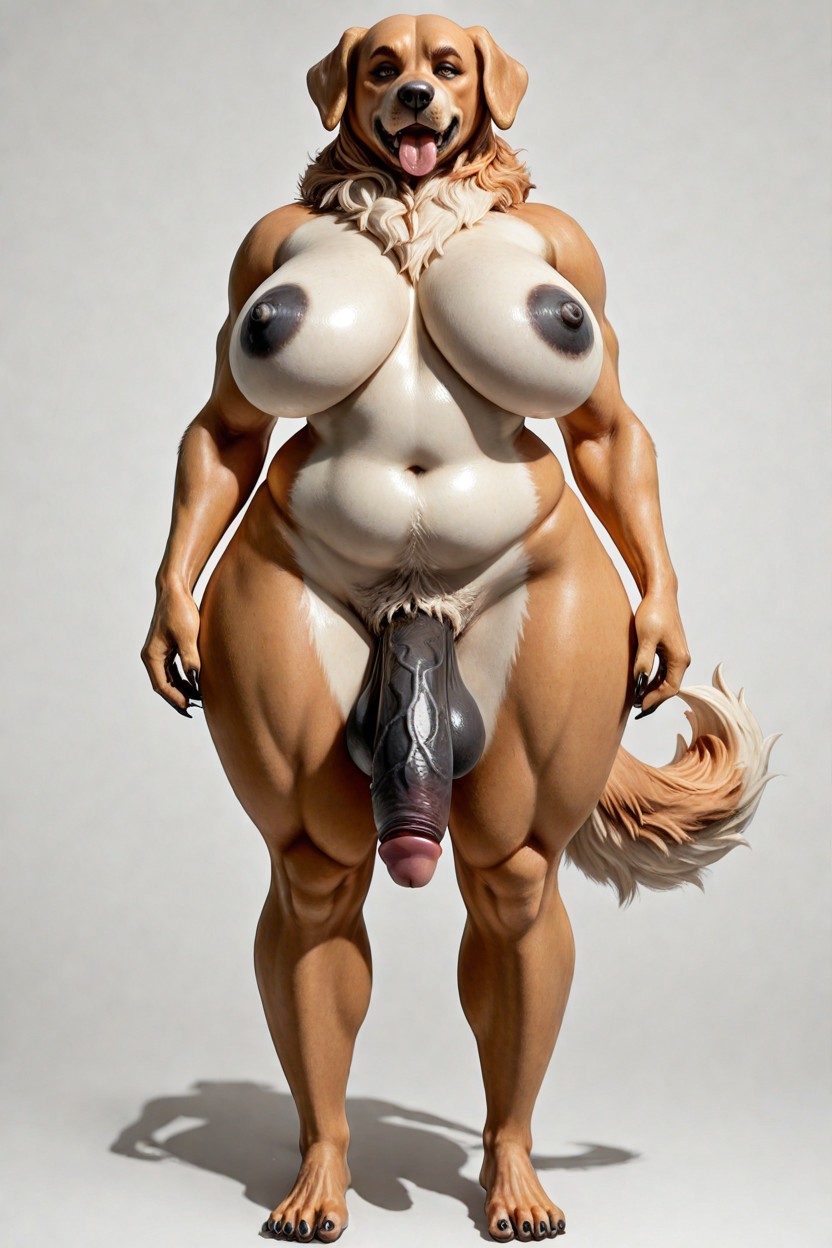 Bald, Musclegut, Futanari Furry AI Porn