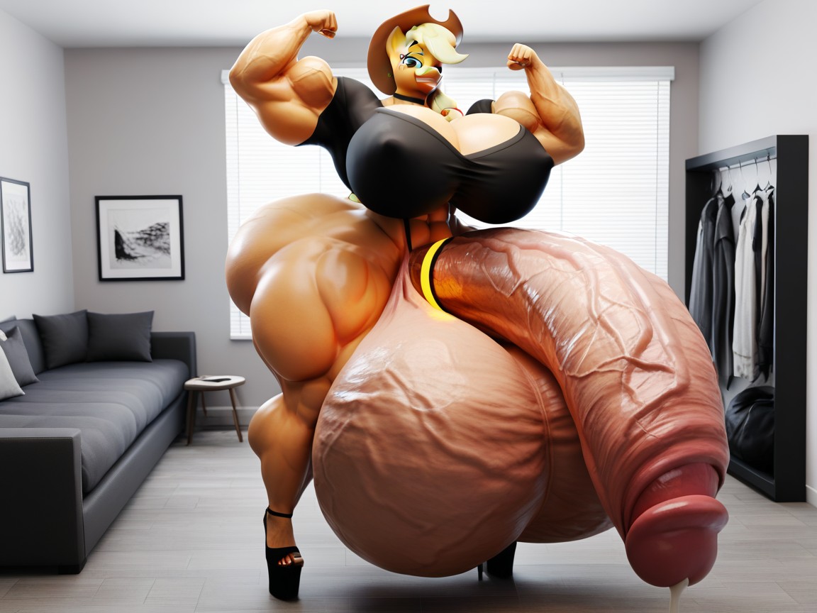 Very Evil Grin, Gigantic Veiny Penis, Bottom Heavy Cum Furry AI Porn