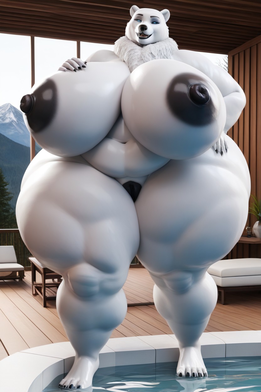 Thick Thighs, Happy, Bending Over Furry AI Porn
