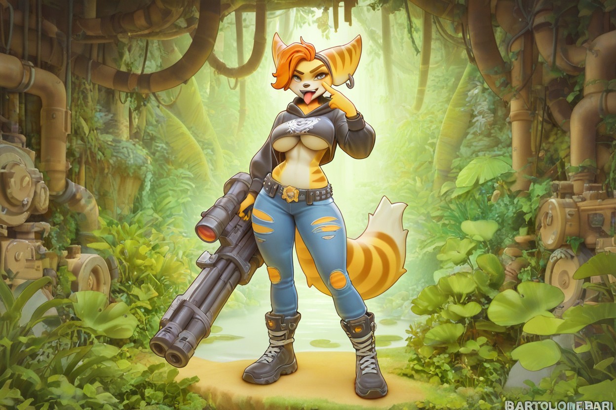 Side View, No Texte, Sharp Teeth Furry AI Porn