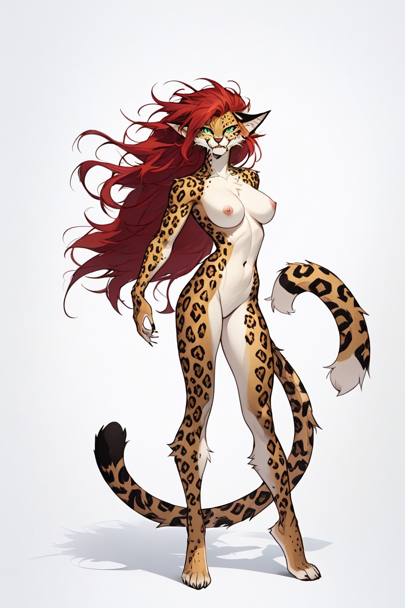 Female Cat, Messy Hair, Elegant Legs Furry AI Porn