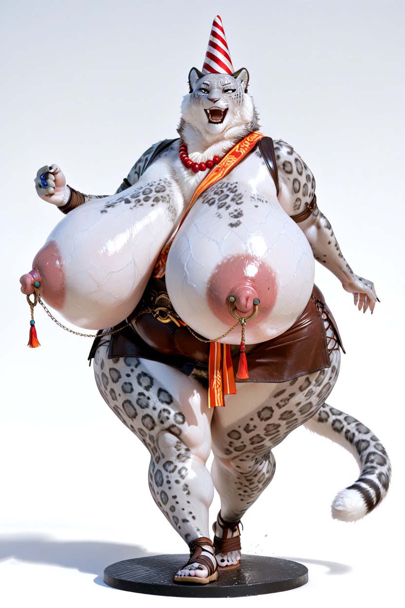Fat, Bead‑built Head Adornment, Stands On Thick Solid Circular Base Furry AI Porn