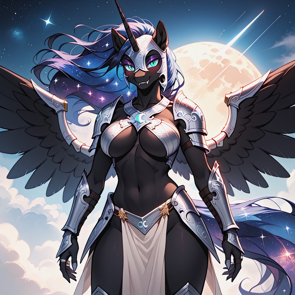 Armor, Armored Shoulders, Mischievous (smiling While Blushing) Furry AI Porn
