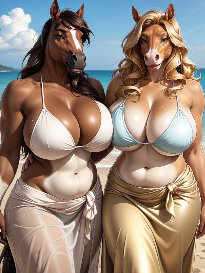 Sweaty, White Skin, Thick Furry AI Porn