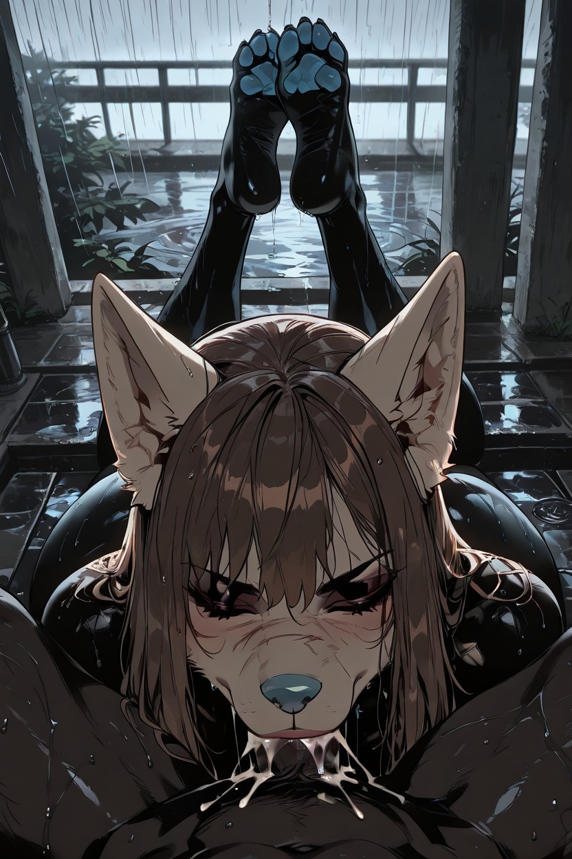 Detailed, Darker Shaded, Detailed Wet Furry AI Porn