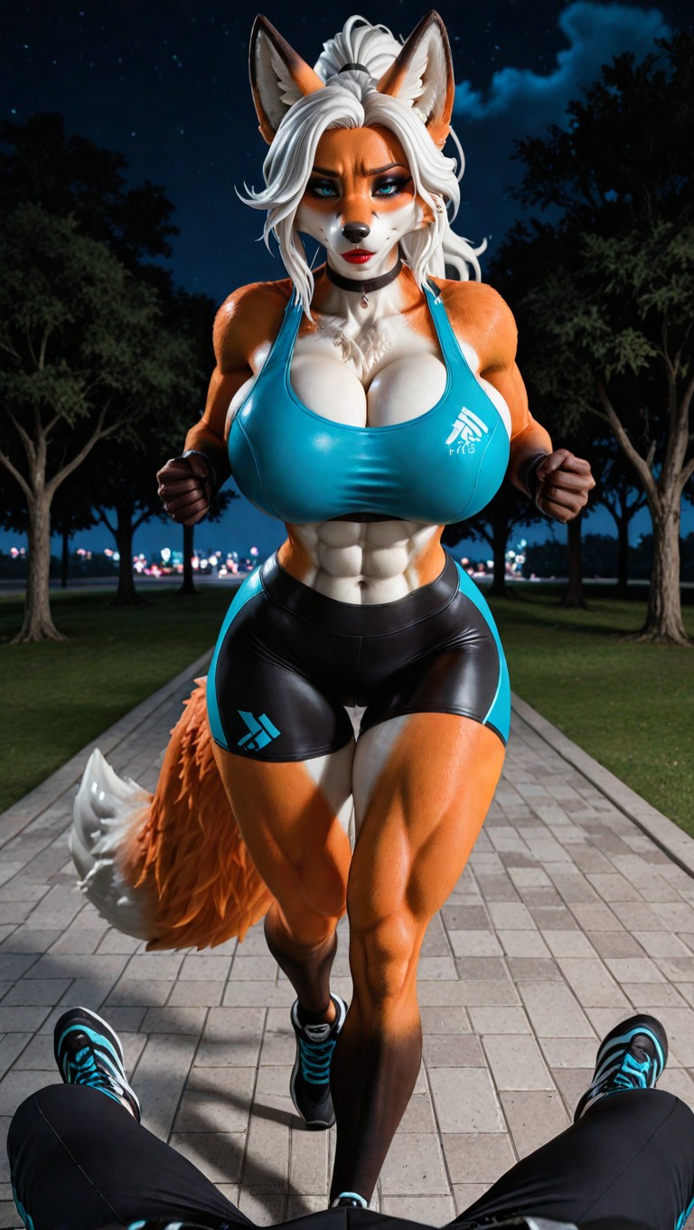 Ponytail, Park, Massive Breast Furry AI Porn
