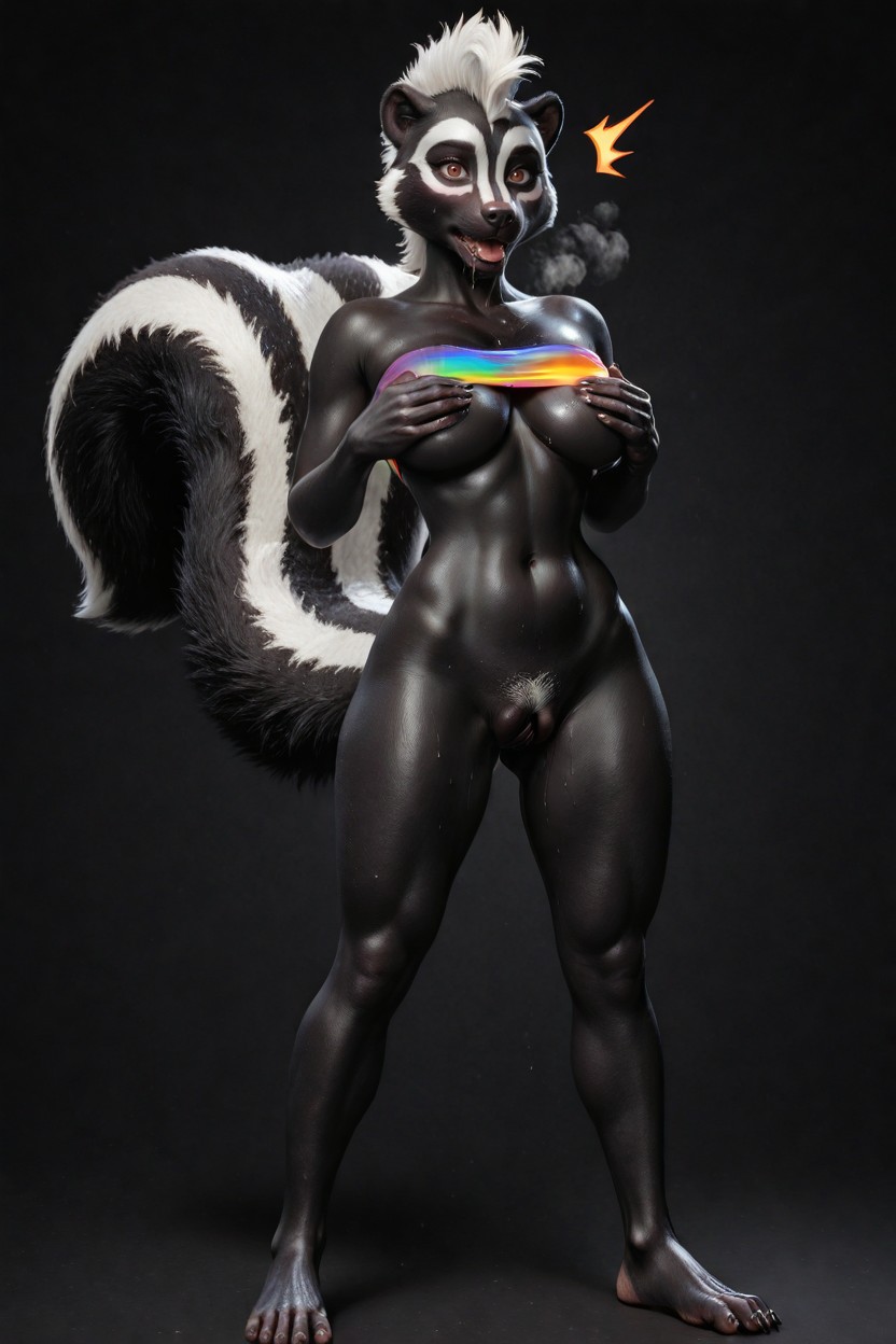 White Pubic Hair, Compact Hips, Looking At Viewer 퍼리 AI 포르노