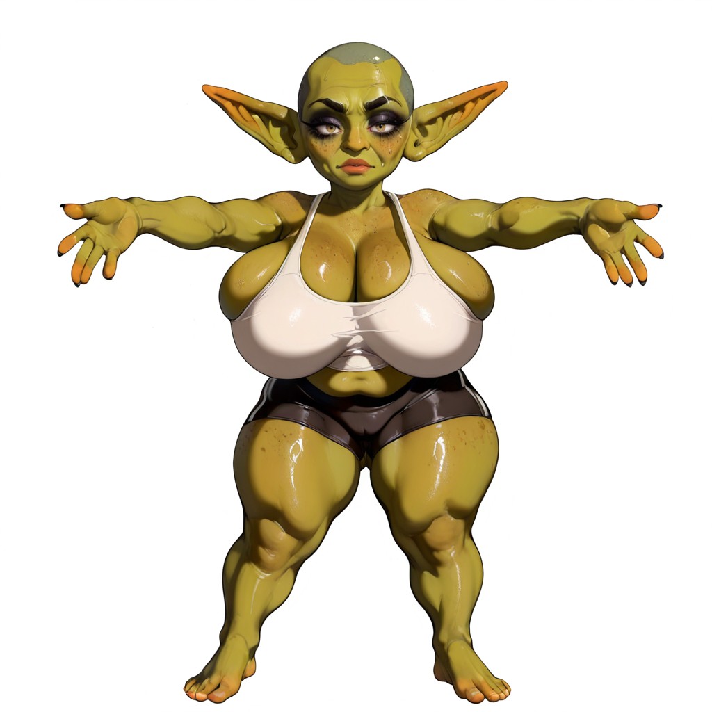 Black Eyeshadow, Dark Green Freckles On Thighs, Duende Furry IA