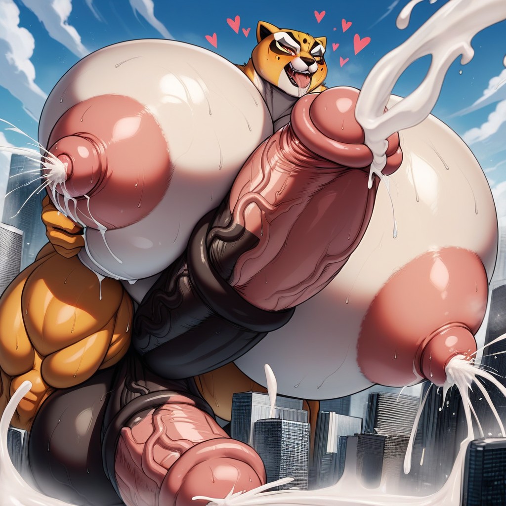 Cum Flooding, Gigantic Massive Hyper Breasts, Wet Penis Furry AI Porn