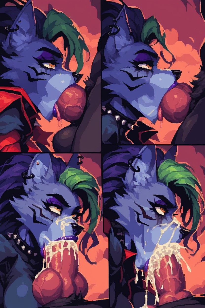 Rough Throatfuck, Face Fuck, Ripped Top Furry AI Porn