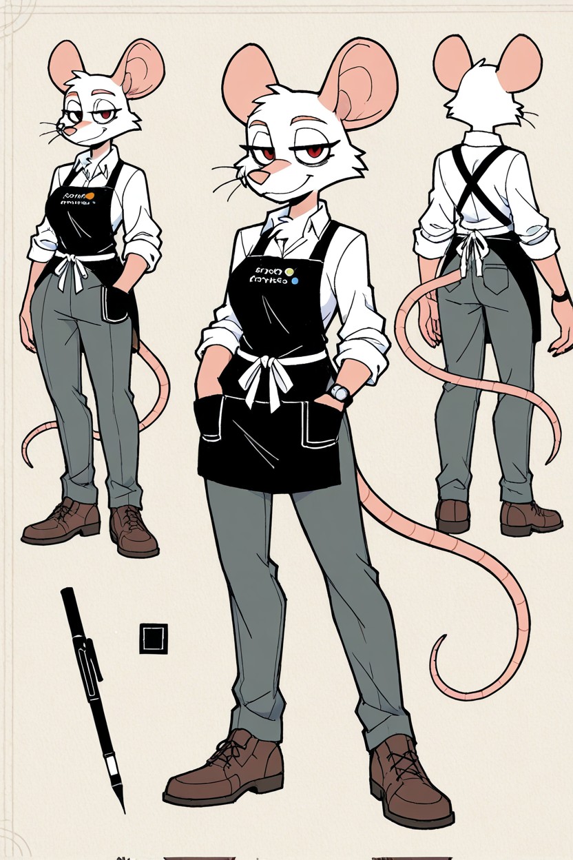 Solid Color Background Stylized Anime Furry Character Design, No Excessive Details, Coherent Anatomy Furry AI Porn