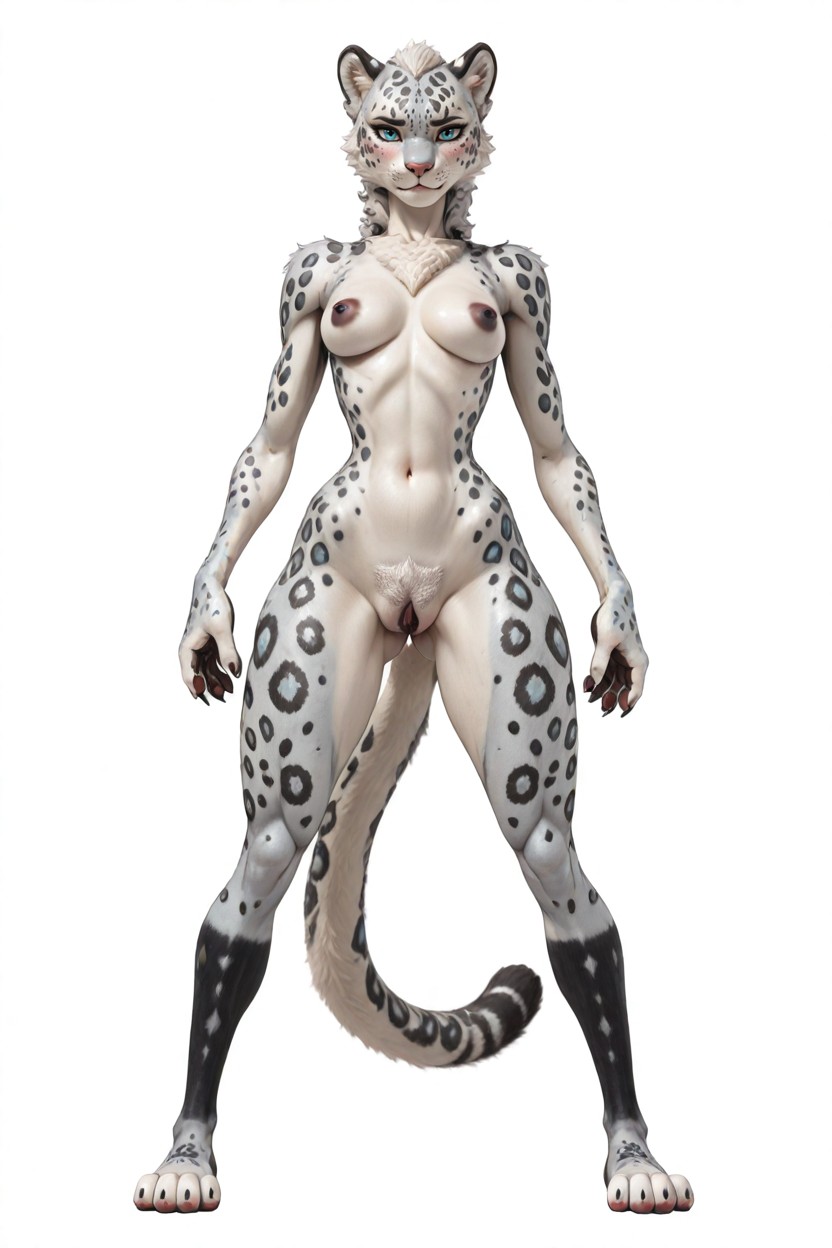 Wiry Calves, Elflikeskinny Breasts, Legs Slightly Spread Furry IA