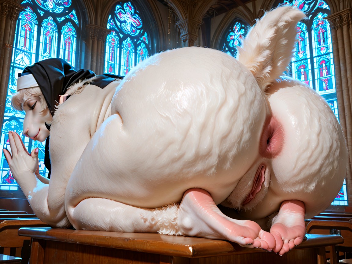 Anal Penetration, Furry, At Altar Bending Over Furry AI Porn