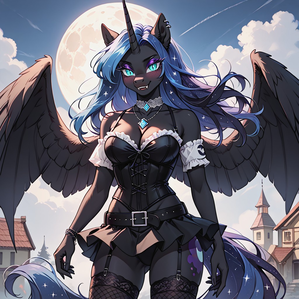 Goth, House, Cosmic Hair And Tail Furry AI Porn