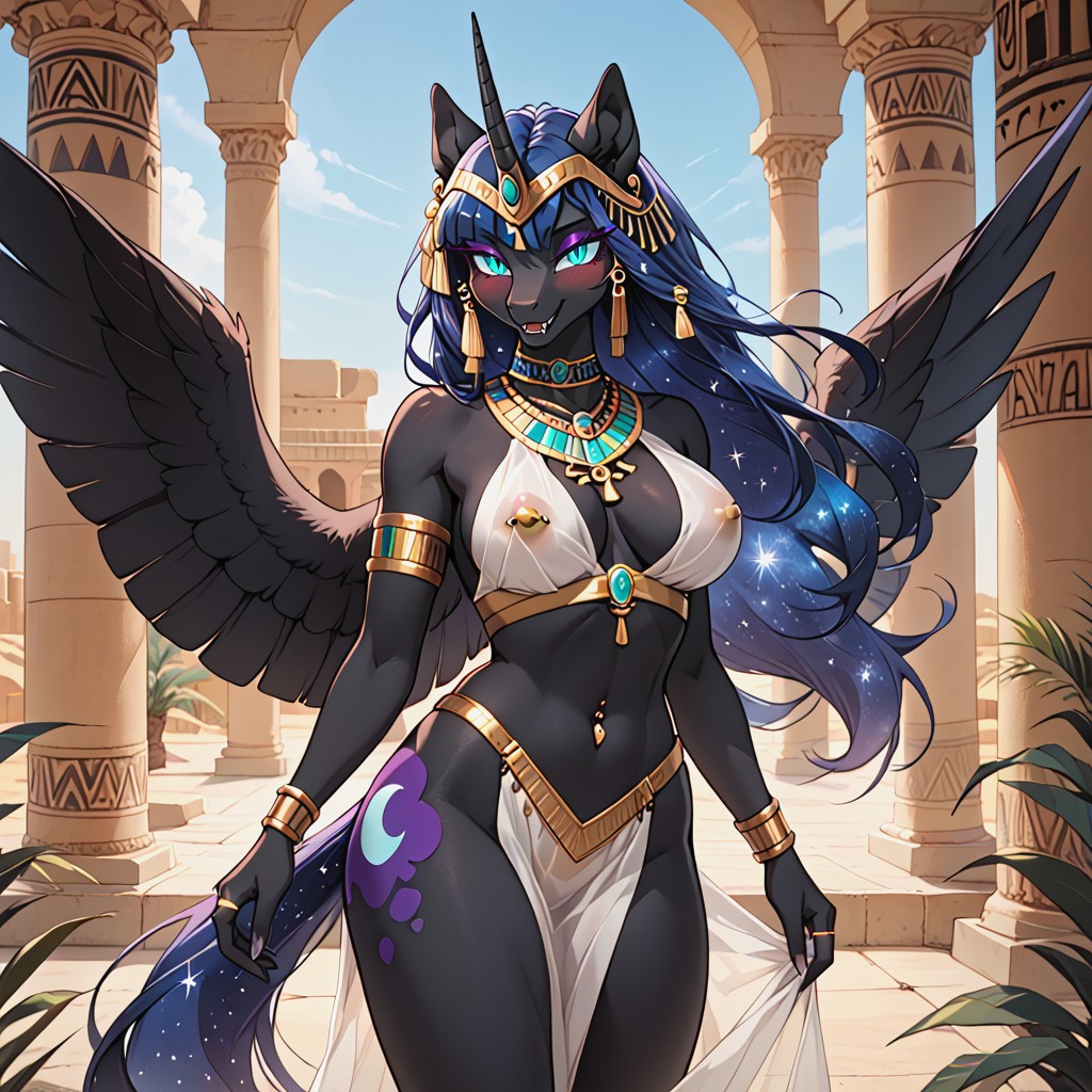 Jewelry, Translucent Clothing, Headwearless Furry AI Porn