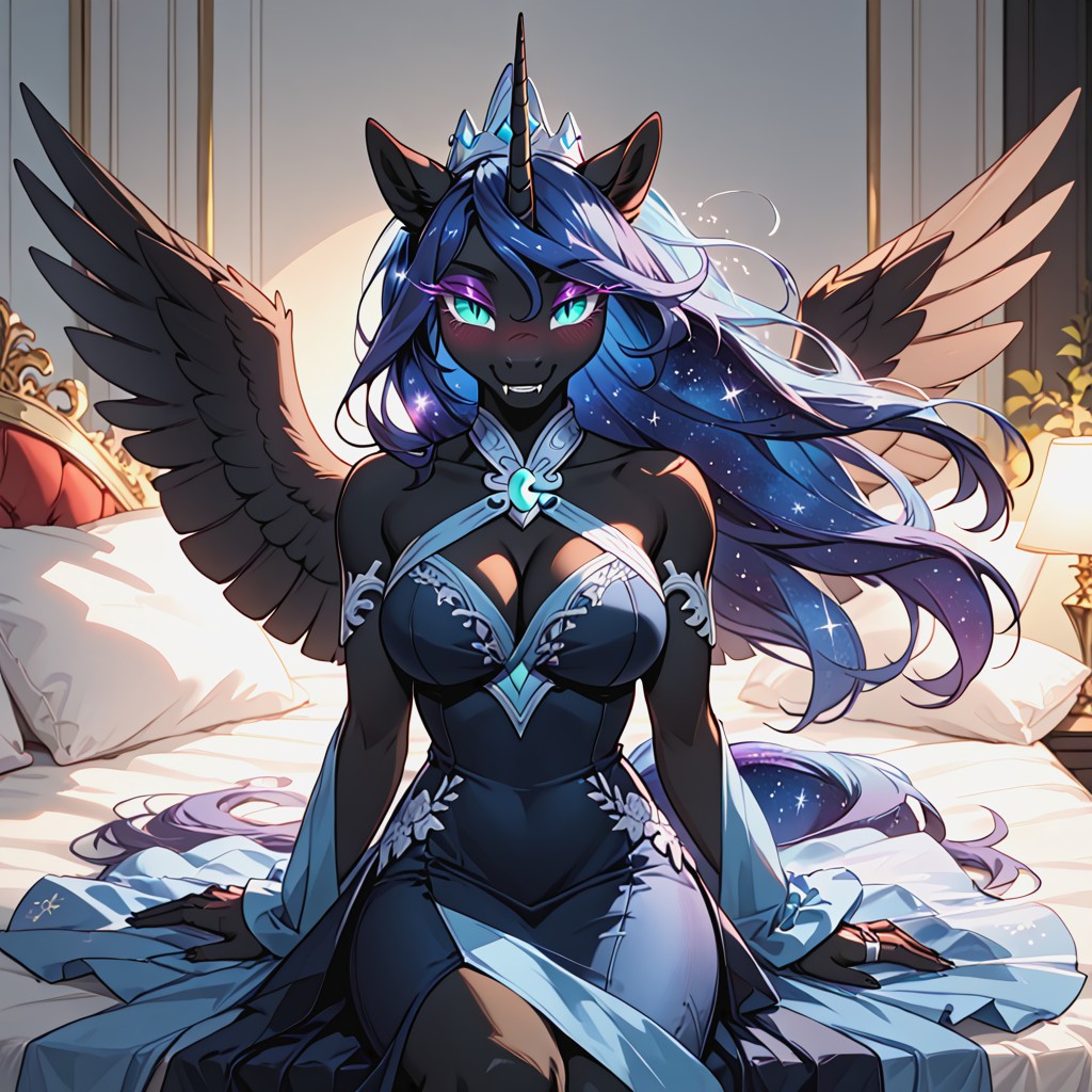 Pony Alicorn, Glowing Eyes, Hourglass Figure Furry AI Porn