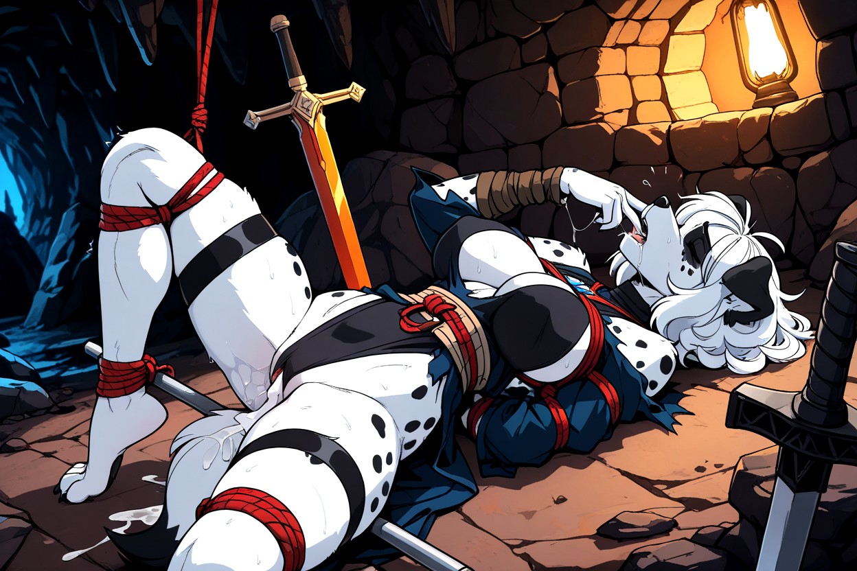 Leg Spreader Bar, Cum In Mouth Black Paw Pads, Sword Furry AI Porn