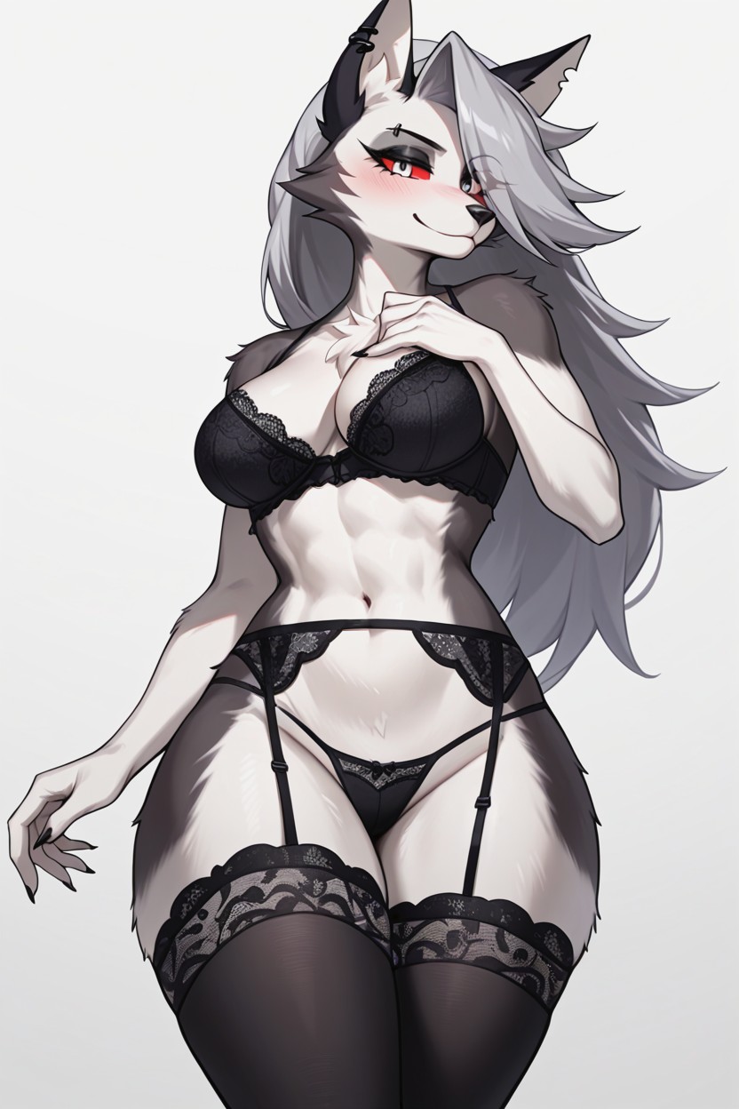Standing, Anime Style, Bra Furry AI Porn