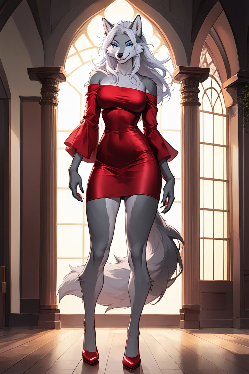 Medium Breast, Skinny, Beautiful Face Furry AI Porn