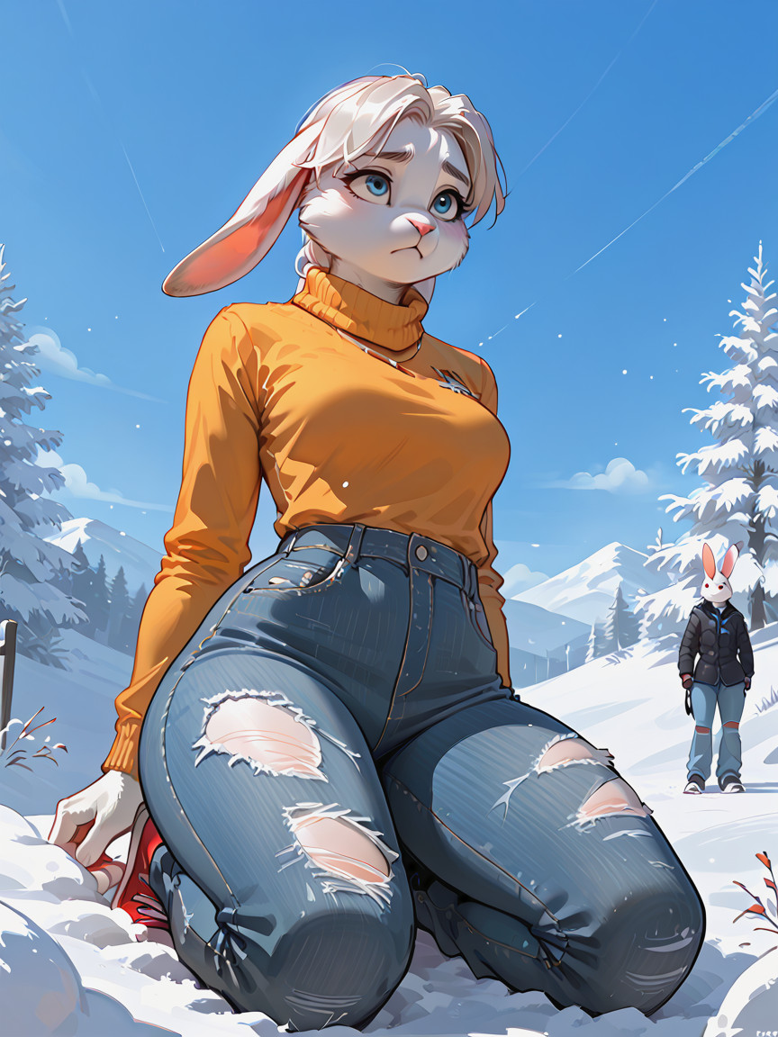 Just White Fur, 20+, Rounded Ass Furry AI Porn