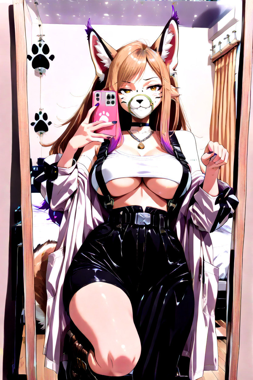 Accented With Purple And Gold Tones, Dimly Lit, Multiple Buckles And Straps Around The Ankles Furry AI Porn