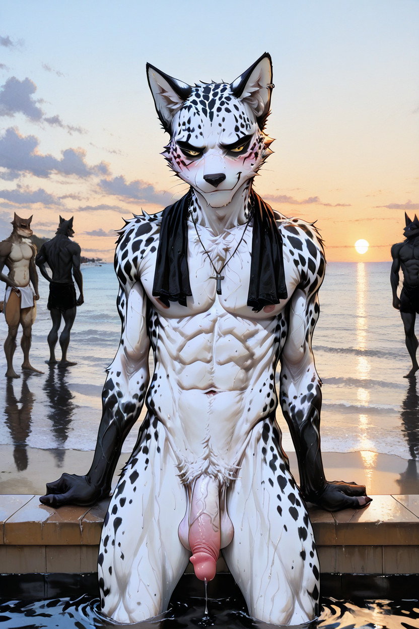 Three People, 18+, Towel Around Neck Furry AI Porn