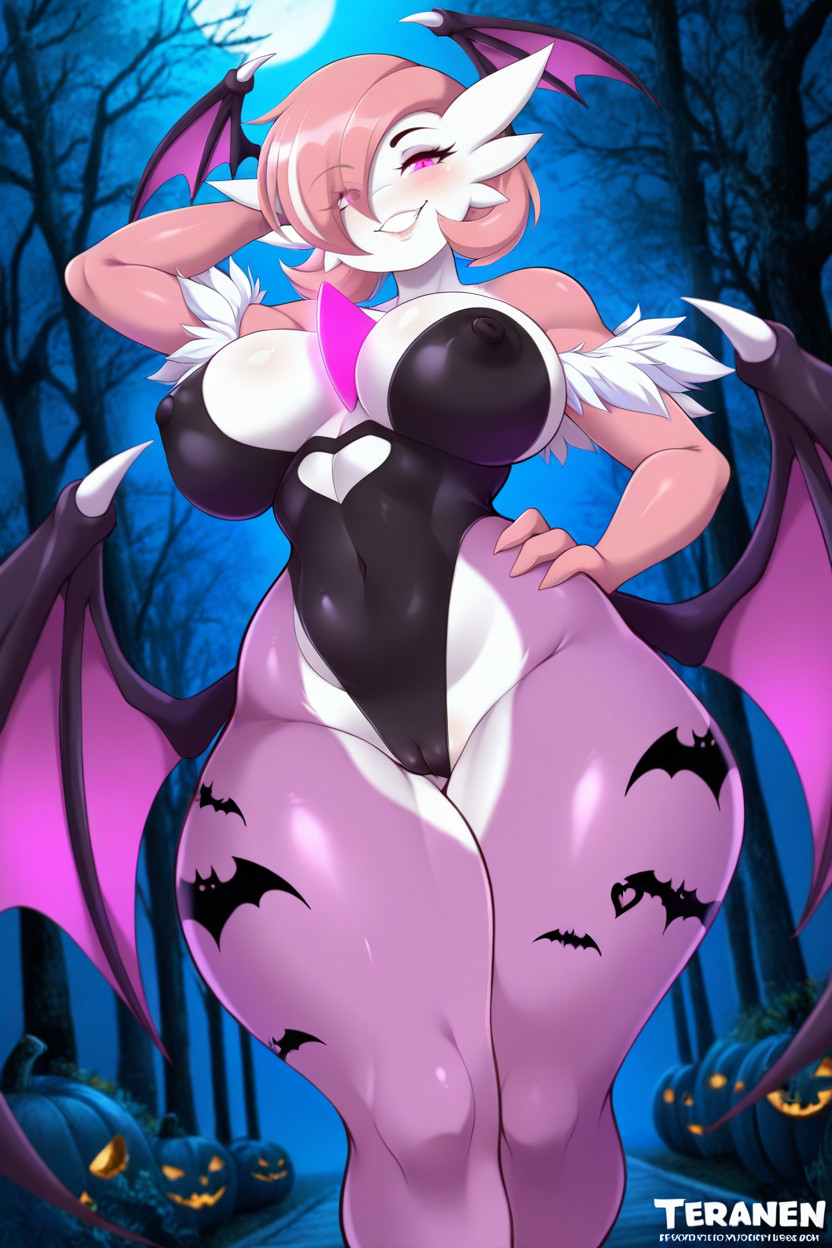 Evil Grin, Front View, Glowing Pink Eyes Furry AI Porn