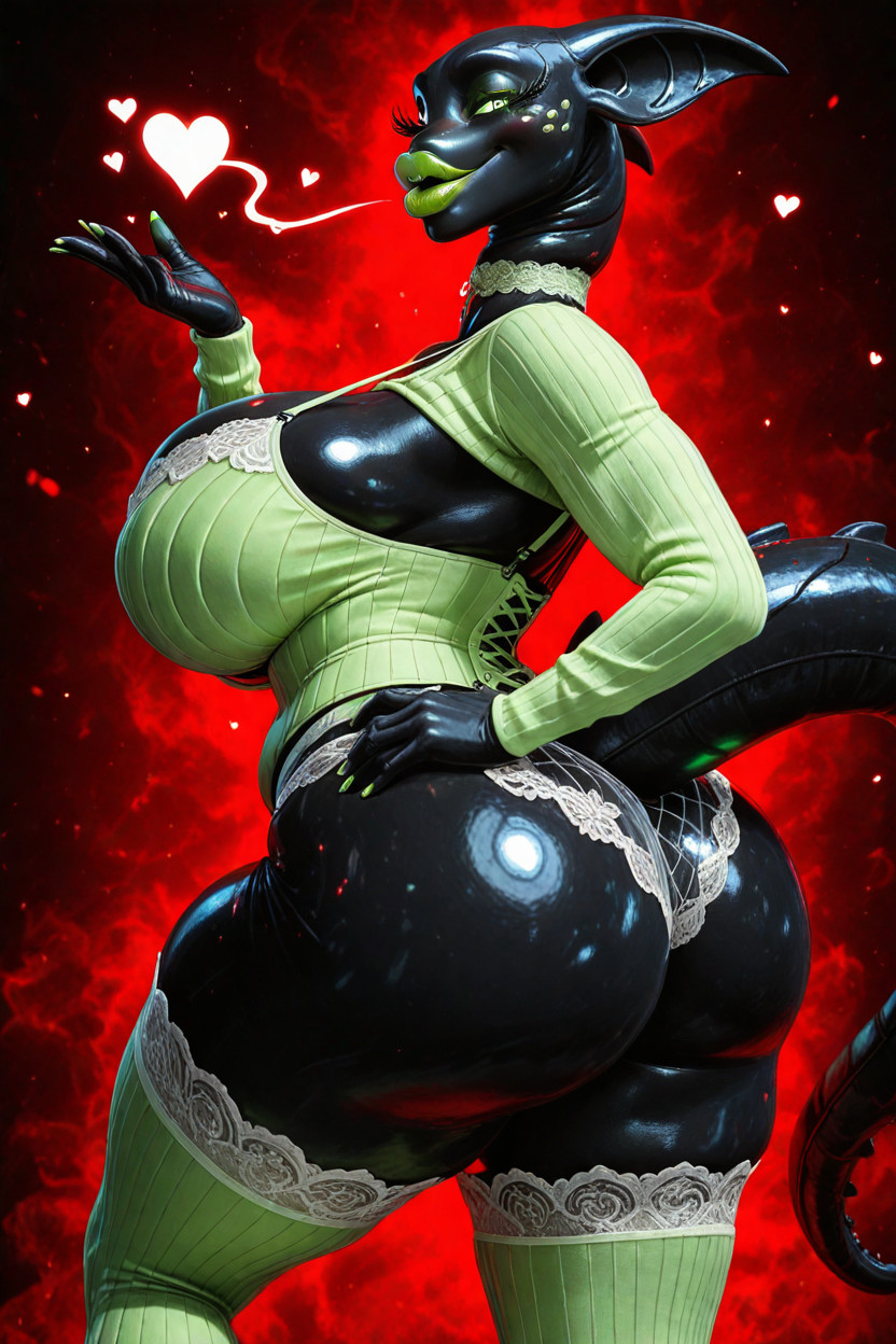 Smooth Head, Mega Thick Thighs, Blowing Kiss Furry AI Porn