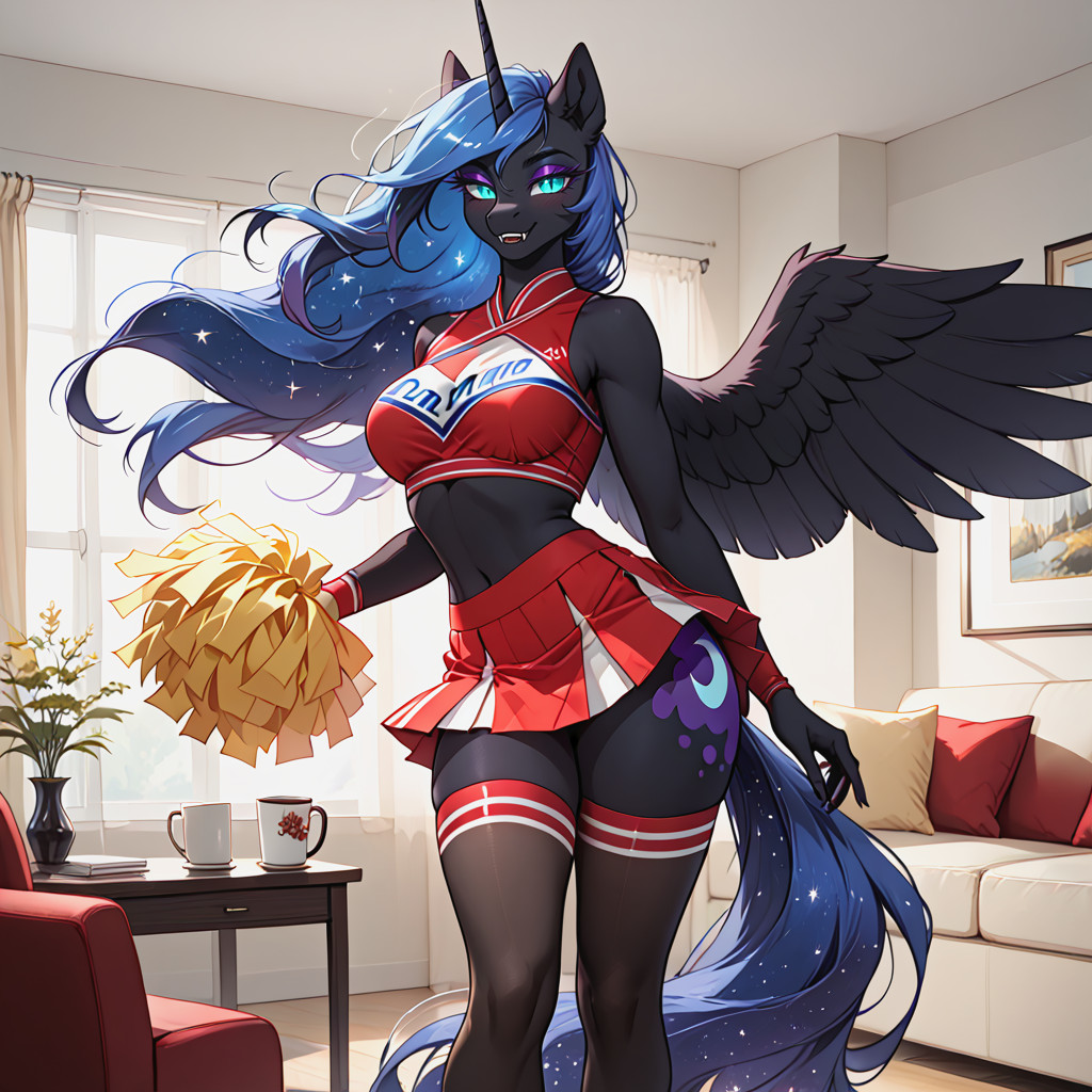 Ojos Brillantes, Eyebrows, Cheerleader Outfit Furry IA