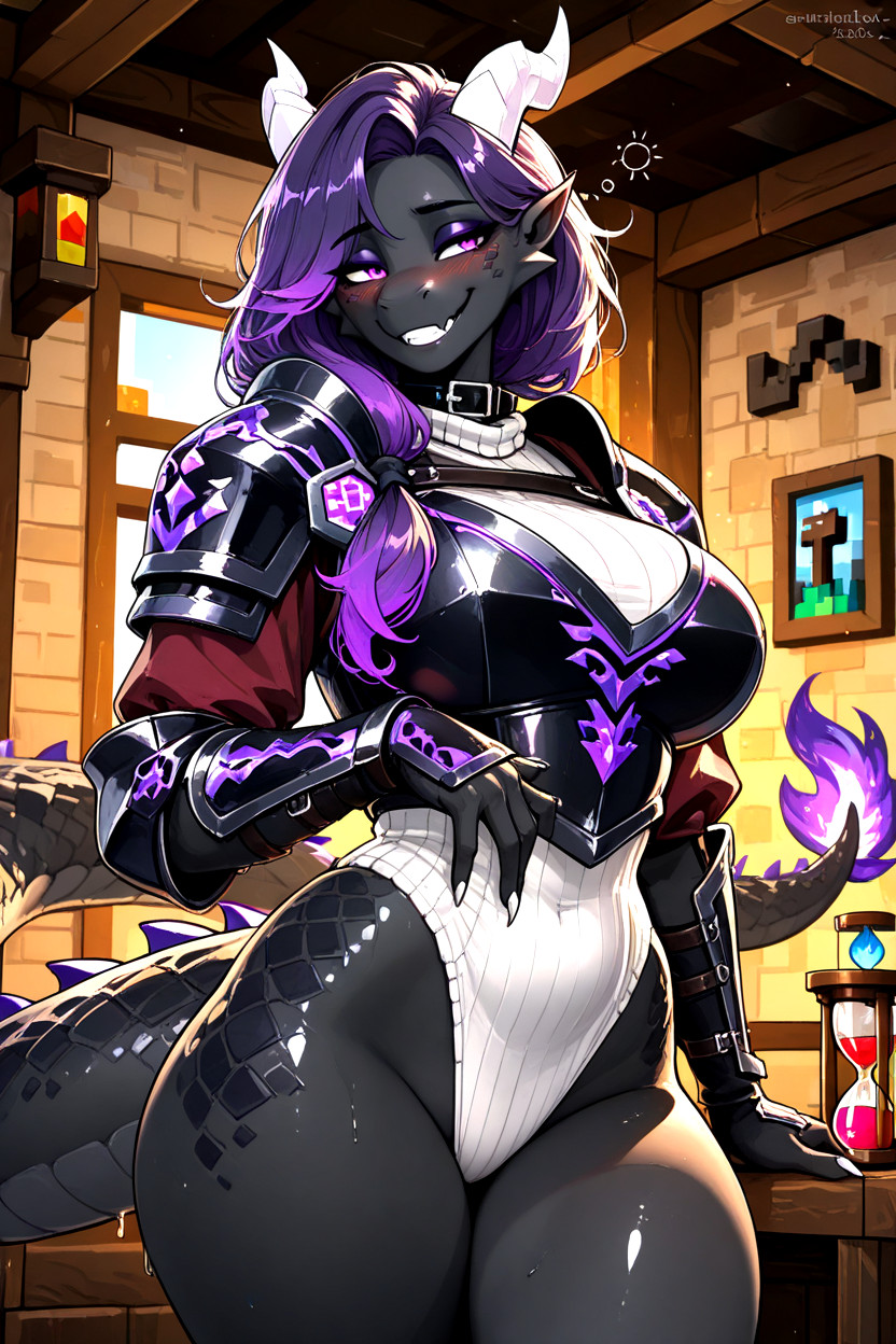Ender Dragonon, Skin In Oil, Medieval Armor Clothing Furry IA