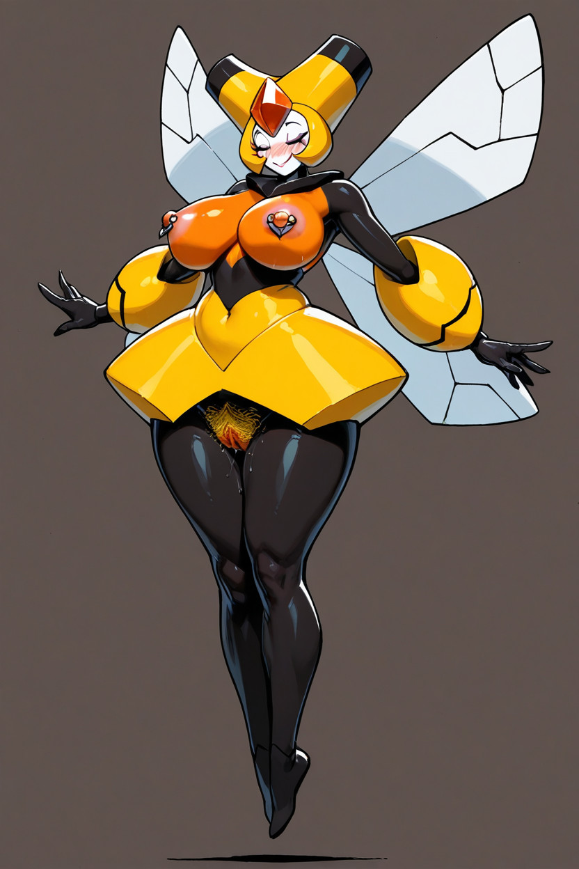Side View, Front View, Female Vespiquen Furry AI Porn