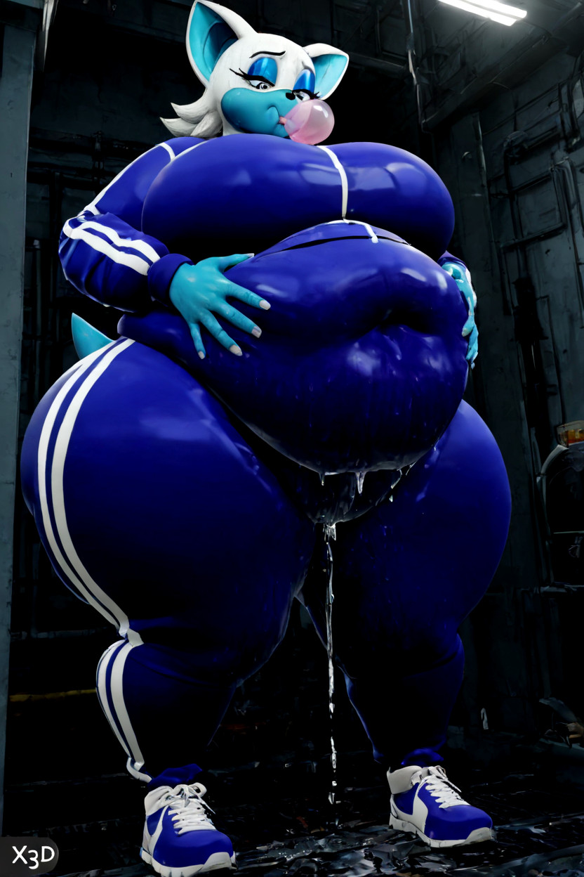 Rouge The Bat, Extremely Round Body, Extremely Wide Torso Furry IA