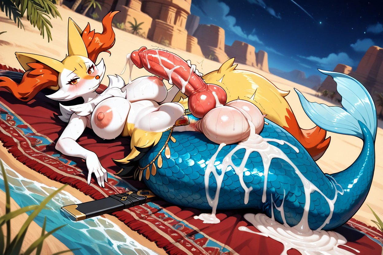 Mermaid, Gigantic Penis, Balls Furry AI Porn